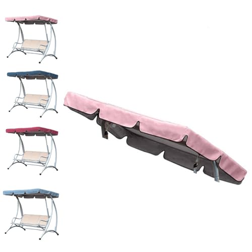 VLKLPZAHAK 142x120cm Hollywoodschaukel 2-Sitzer Erastzbezug Ersatzabdeckung Gartenschaukel Ersatzdach, Wasserdicht/Sonnenschutz/Winddicht(Light pink,82.6x57in-210x145cm) von VLKLPZAHAK