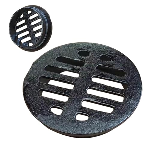 VLKLPZAHAK 20cm Abflussabdeckung Bodenablauf Aus Gusseisen Bodenablaufsieb, Rundes Kanalgitter, Kleine Rasenflächen Außenablaufgitter(200mm-7.8in) von VLKLPZAHAK