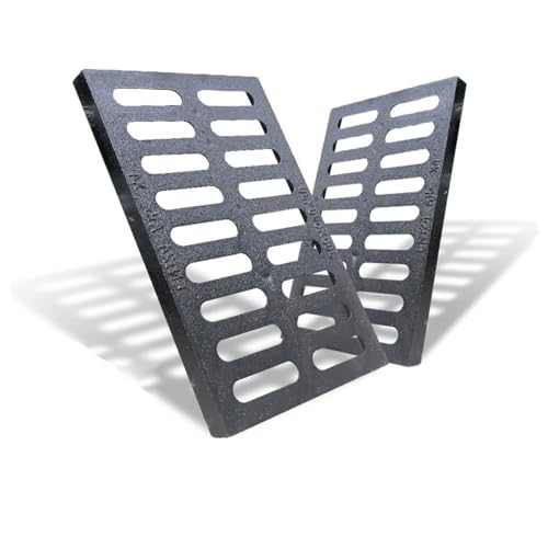 VLKLPZAHAK 2er-Pack Abflussgitter Für Außenbereich Kanal-Abflussgitter Gusseisen, Graben Abflussabdeckung Kanalisationsgitter Für Auffahrten(350x500x20mm) von VLKLPZAHAK
