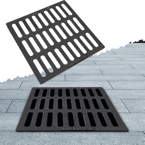VLKLPZAHAK 50x50cm Abflussabdeckung Außenablaufgitter 60x60cm 70x70cm Grabenablaufabdeckungen Quadratische Kanalisationsgitter, Flaches Entwässerungsgitter Für Rasenterrasse(60x60x3cm-24x24in) von VLKLPZAHAK