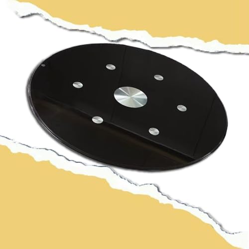 VLKLPZAHAK 80cm Drehteller Aus Gehärtetem Glas Esstisch Lazy Susan, Glastischplatte Drehbares Drehplatte, 360° Drehbare Servierplatte Mit 6 Drehbaren Rädern(68cm-26.7in) von VLKLPZAHAK