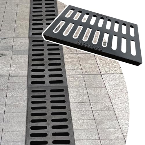 VLKLPZAHAK Abflussgitter Aus Gusseisen 50x30cm Abflussabdeckung Für Außenbereich Flaches Kanalgitter Robustes Entwässerungsgitter, Grabenabflussabdeckungen Für Fallrohrauffahrten(50x50cm-20x20in) von VLKLPZAHAK