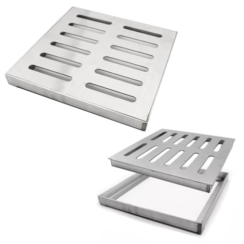 VLKLPZAHAK Abflussgitter Außenbereich 25cm Abflussabdeckungen Aus 304 Edelstahl Quadratisch Schachtabdeckung Kanalabdeckung Mit Rahmen(40x3cm-15.7x1.2in) von VLKLPZAHAK