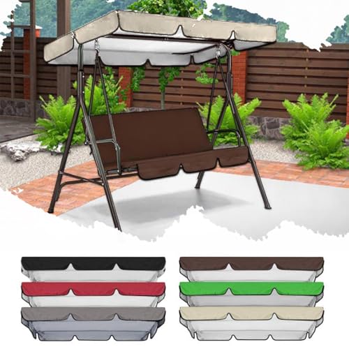 VLKLPZAHAK Hollywoodschaukel Dachbezug 210x145cm Ersatzabdeckung Sonnendach Für HäNgematten Gartenschaukel wasserdichte Ersatzdach Für Balkonschaukel(Beige,66x45in-164x114cm) von VLKLPZAHAK