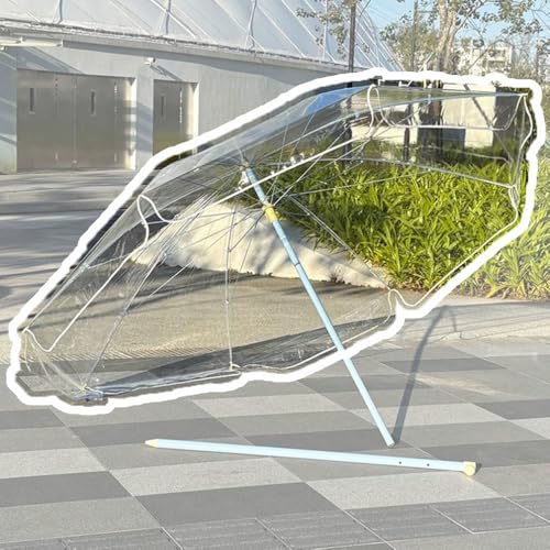 VLKLPZAHAK Klarer Regenschirm 240cm Gartenschirm Großer Transparenter Regenschirm Volant Tischschirm Für Terrasse Leichter Marktschirm von VLKLPZAHAK