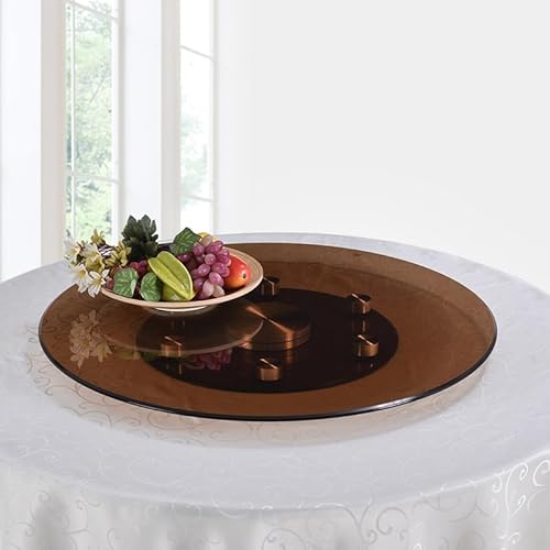 VLKLPZAHAK Lazy Susan Drehteller Aus Gehärtetem Glas Serviertablett Für Esstisch, Drehbarer Servierplatte Große Drehplatte, Küche Tische Drehscheibe(100cm-39.4in) von VLKLPZAHAK