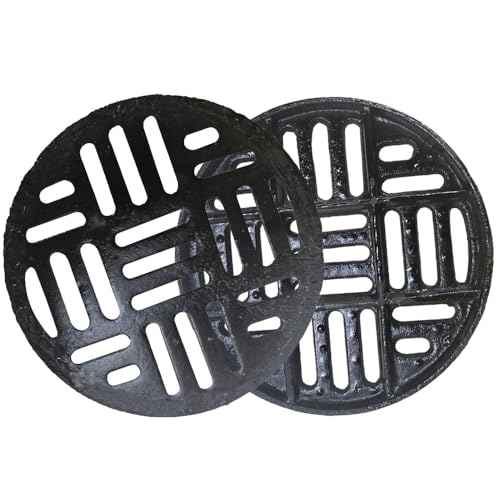 VLKLPZAHAK Runde Abflussabdeckung 30cm 40cm 50cm 60cm Graben Abflussabdeckungen Kanalgitter, Abflussgitter Gusseisen Für Außenbereich(35x3cm-13.7x1.2in) von VLKLPZAHAK