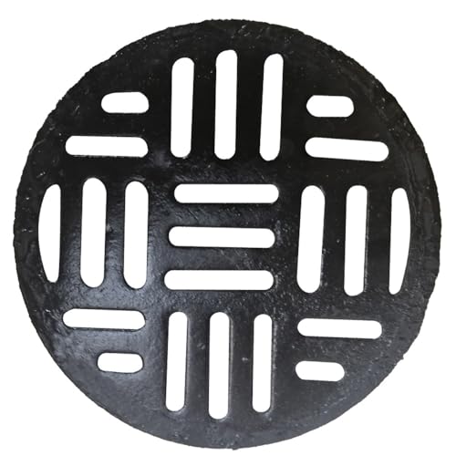 VLKLPZAHAK Rundes Abflussgitte 40cm Gusseisen-Abflussabdeckung, Außenkanalabdeckung Hochleistungs-Abdeckungen, Rundes Abflusssieb Für Auffangbecken(45x3cm-17.7x1.2in) von VLKLPZAHAK
