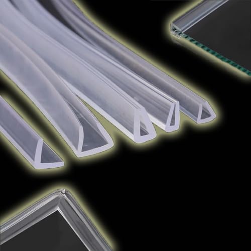 VLKLPZAHAK U-Form Kantenschutz 5m Eckenschutz Silikon Glas Tischkantenschutz Glastisch Keder Schutzleiste Möbelkantenschutz Möbelrestaurierung(5mx0.5-1.5mm/0.02-0.06in) von VLKLPZAHAK