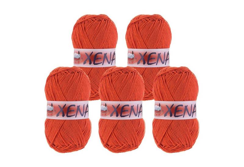 VLNIKA 5 x 100g Strickgarn Xena Häkelwolle, 1000 m, 624 kürbisorange VLNIKA 5 x 100g Strickgarn Xena Häkelwolle, 1000 m, 624 kürbisorange von VLNIKA