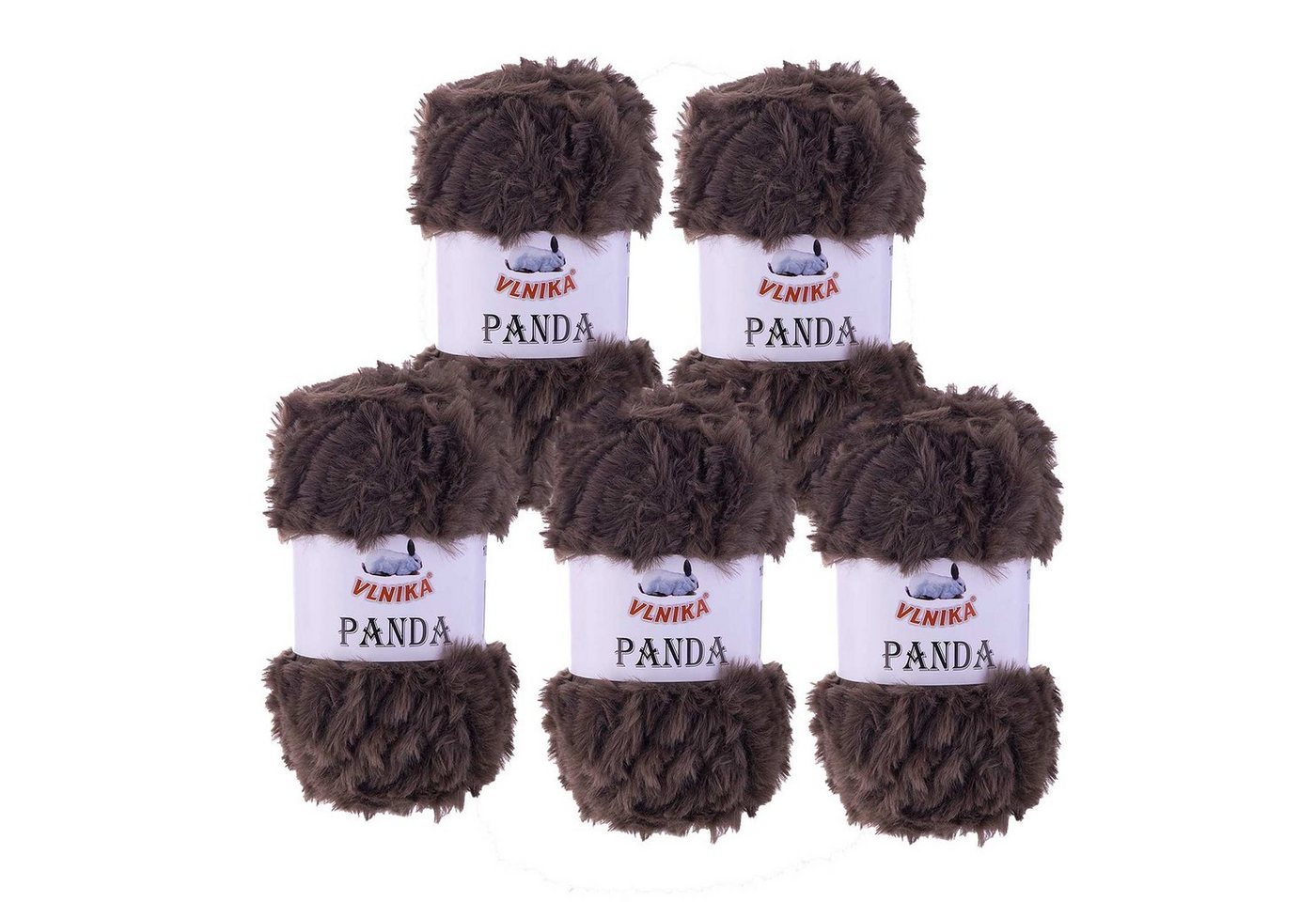 VLNIKA 500g Strickgarn Panda Häkelwolle, 330 m, 006 schokobraun von VLNIKA