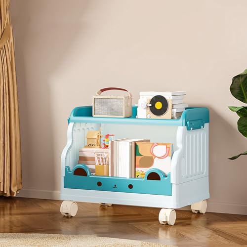 VLOBAOM 1-4-stufige Kunststoff-Rollverkehrswagen Mit Abschließbaren Rädern Aufbewahrungsregal Mobile Regal Für Küchenbadezimmer Büro Wohnzimmer Blue,1 Tier S VLOBAOM 1-4-stufige Kunststoff-Rollverkehrswagen Mit Abschließbaren Rädern Aufbewahrungsregal Mobile Regal Für Küchenbadezimmer Büro Wohnzimmer Blue,1 Tier S von VLOBAOM