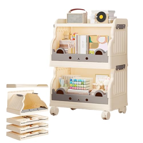 VLOBAOM 1-4-tier-Kunststoff-Rollverkehrswagen Mit Abschließbaren Rädern Multifunktionaler Organizer Trolley Faltbares Speicherregal Mobile Regal White, 2 Tier L VLOBAOM 1-4-tier-Kunststoff-Rollverkehrswagen Mit Abschließbaren Rädern Multifunktionaler Organizer Trolley Faltbares Speicherregal Mobile Regal White, 2 Tier L von VLOBAOM