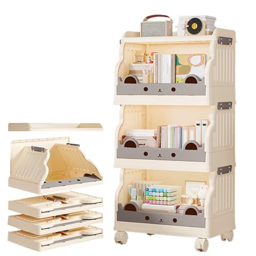 VLOBAOM 1-4-tier-Kunststoff-Rollverkehrswagen Mit Abschließbaren Rädern Multifunktionaler Organizer Trolley Faltbares Speicherregal Mobile Regal White, 3 Tier L VLOBAOM 1-4-tier-Kunststoff-Rollverkehrswagen Mit Abschließbaren Rädern Multifunktionaler Organizer Trolley Faltbares Speicherregal Mobile Regal White, 3 Tier L von VLOBAOM