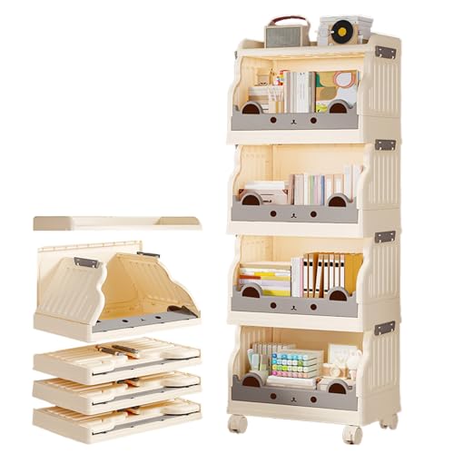 VLOBAOM 1-4-tier-Kunststoff-Rollverkehrswagen Mit Abschließbaren Rädern Multifunktionaler Organizer Trolley Faltbares Speicherregal Mobile Regal White, 4 Tier L VLOBAOM 1-4-tier-Kunststoff-Rollverkehrswagen Mit Abschließbaren Rädern Multifunktionaler Organizer Trolley Faltbares Speicherregal Mobile Regal White, 4 Tier L von VLOBAOM
