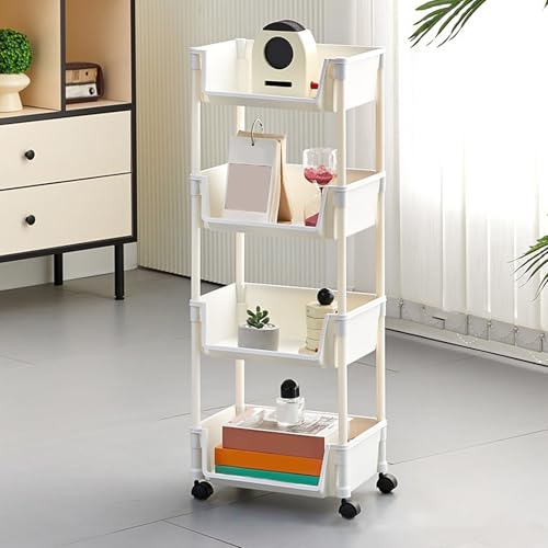 VLOBAOM 3-4-Tier-Küche Lagerwagen Mit Abschließbaren Rädern Multifunktionen Aufbewahrungsorganisator Mobile Regal Für Badezimmer Wäsches Wohnzimmer White, 11.4" Dx7 Wx30.7 H VLOBAOM 3-4-Tier-Küche Lagerwagen Mit Abschließbaren Rädern Multifunktionen Aufbewahrungsorganisator Mobile Regal Für Badezimmer Wäsches Wohnzimmer White, 11.4" Dx7 Wx30.7 H von VLOBAOM