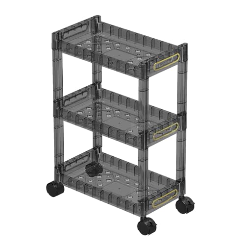 VLOBAOM 3 Tier -Acryl -Rollkarren Mit Abschließbaren Rädern Klare Mobile Regaleinheit Ausrutschen Trolley Für Küchenbadbüro Aus Black,3 Tier VLOBAOM 3 Tier -Acryl -Rollkarren Mit Abschließbaren Rädern Klare Mobile Regaleinheit Ausrutschen Trolley Für Küchenbadbüro Aus Black,3 Tier von VLOBAOM