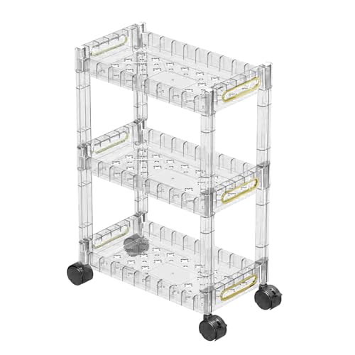 VLOBAOM 3 Tier -Acryl -Rollkarren Mit Abschließbaren Rädern Klare Mobile Regaleinheit Ausrutschen Trolley Für Küchenbadbüro Aus Green,3 Tier VLOBAOM 3 Tier -Acryl -Rollkarren Mit Abschließbaren Rädern Klare Mobile Regaleinheit Ausrutschen Trolley Für Küchenbadbüro Aus Green,3 Tier von VLOBAOM