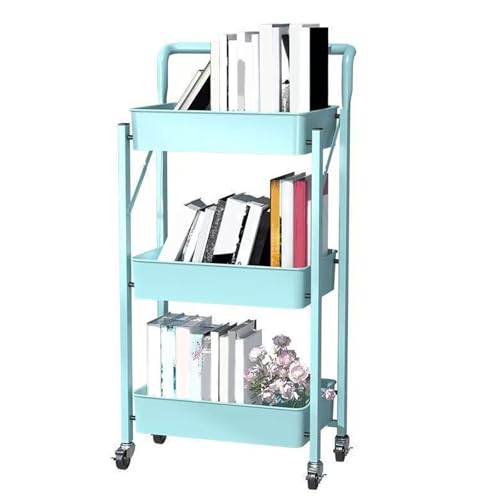 VLOBAOM 3 Tier Rolling Utility Cart Mit Abschließbaren Rädern Faltbarer Metall Rollwagen Aufbewahrungsorganisator Für Büro Küche Badezimmer Schlafzimmer FA Blue,18" Dx11.6 Wx34.3 H VLOBAOM 3 Tier Rolling Utility Cart Mit Abschließbaren Rädern Faltbarer Metall Rollwagen Aufbewahrungsorganisator Für Büro Küche Badezimmer Schlafzimmer FA Blue,18" Dx11.6 Wx34.3 H von VLOBAOM