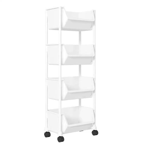 VLOBAOM 4 -Tier -Rollwagen Mit Abschließbaren Rädern Weißer Lager Utility Carts Organizer Für Büro Wohnzimmer Badezimmer Küche Küche White, 13.8" Dx10.2 Wx38.6 H VLOBAOM 4 -Tier -Rollwagen Mit Abschließbaren Rädern Weißer Lager Utility Carts Organizer Für Büro Wohnzimmer Badezimmer Küche Küche White, 13.8" Dx10.2 Wx38.6 H von VLOBAOM