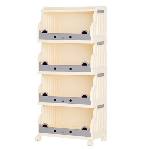 VLOBAOM 4-stufige Kunststoff-Rollverkehrswagen Mit Abschließbaren Rädern Haushalt Großer Kapazitätsboden Spielzeuglagerregal Mobile Regale Einheit White, 12.4" Dx20.9 Wx47.2 H VLOBAOM 4-stufige Kunststoff-Rollverkehrswagen Mit Abschließbaren Rädern Haushalt Großer Kapazitätsboden Spielzeuglagerregal Mobile Regale Einheit White, 12.4" Dx20.9 Wx47.2 H von VLOBAOM
