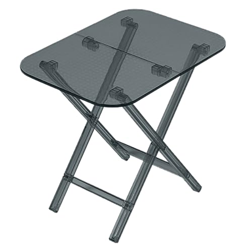 VLOBAOM Acryl -Klapptisch Rechteck Bei Seitentisch Wohnzimmer Terrasse Moderner Couchtisch Transparent Kleiner EndtischGrey,16.5" Dx23 Wx21 H von VLOBAOM