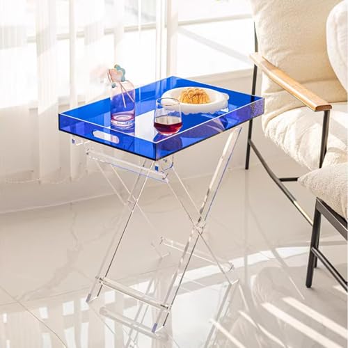 VLOBAOM Klarer Acryl -Endtisch Klapptisch Moderner Nachttisch Für Wohnzimmer Schlafzimmer LobbyBlue,20" Dx14 Wx24 H VLOBAOM Klarer Acryl -Endtisch Klapptisch Moderner Nachttisch Für Wohnzimmer Schlafzimmer LobbyBlue,20" Dx14 Wx24 H von VLOBAOM