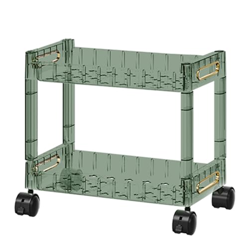 VLOBAOM Slim Rolling Storage Cart Mit Abschließbaren Rädern, 2-4 Tier-Badezimmer-Organisator Utility Carts Mobiles Regal Für Wäschezimmer Küche Wohnzimmer Green,2 Tier von VLOBAOM
