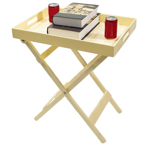 VLOBAOM Tragbarer Klappbarer Acryl-Beistelltisch, Einfacher Moderner Couchtisch, Sofa-Endtisch Kleiner Schreibtisch Für Wohnzimmer Terrasse WohnungYellow,13.8" Dx20 Wx23.4 H von VLOBAOM