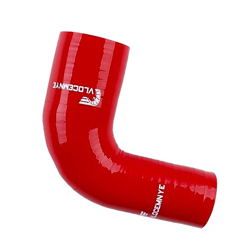 VLOCEMNYE 90-Grad-Reduzier-Winkelschlauch, ID 51 mm - 60 mm, Länge 102 mm, 4-lagig (5,4 mm) verstärkter Turbo-/Ladeluftkühler/Ansaugrohr-Kupplung, industrieller Hydraulikschlauch, Rot von VLOCEMNYE