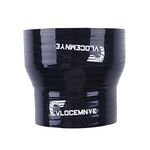 VLOCEMNYE Gerader Silikon-Kupplungsschlauch, ID 1 4/5 Zoll (45 mm) - 54 mm, Länge 76 mm, 4-lagig verstärkter Turbo-/Ladeluftkühler/Ansaugrohr-Kupplung, industrielle Hydraulikschläuche, Schwarz von VLOCEMNYE