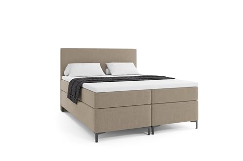 VLR BEDS Boxspringbett mit Bettkasten Basic Plus (Beige, 180 x 200 cm) von VLR BEDS