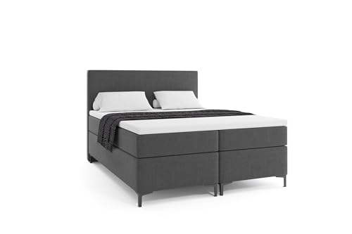 VLR BEDS Boxspringbett mit Bettkasten Basic Plus (Dunkelgrau, 180 x 200 cm) von VLR BEDS