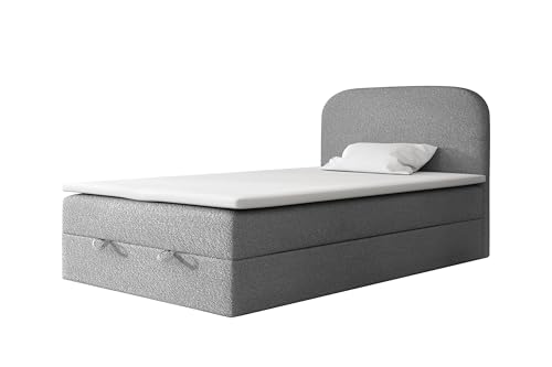 VLR BEDS Boxspringbett mit Bettkasten Boucle 3 (Grau, 120 x 200 cm) von VLR BEDS
