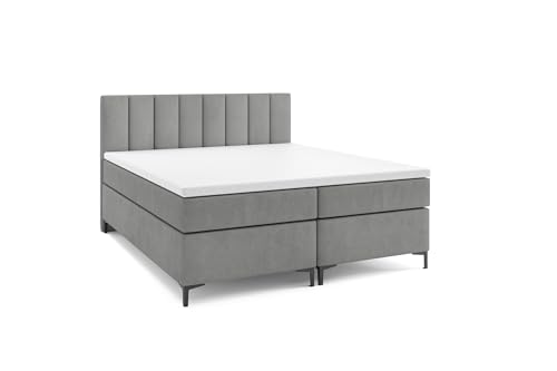 VLR BEDS Boxspringbett mit Bettkasten Chester (Grau, 180 x 200 cm) von VLR BEDS