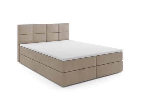 VLR BEDS Boxspringbett mit Bettkasten Oslo (Beige, 180 x 200 cm) von VLR BEDS