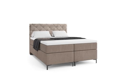 VLR BEDS Boxspringbett mit Bettkasten Sevilla Plus (Beige, 140 x 200 cm) von VLR BEDS