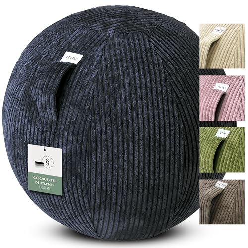 VLUV BOL VLIP Stoff Sitzball 50-55cm, ergonomisches Sitzmöbel, atmungsaktiv und langlebig, mit Tragegriff und Bodenring, inkl. Handpumpe, Farbe: Navy VLUV BOL VLIP Stoff Sitzball 50-55cm, ergonomisches Sitzmöbel, atmungsaktiv und langlebig, mit Tragegriff und Bodenring, inkl. Handpumpe, Farbe: Navy von VLUV