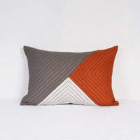 Terrakotta Patchwork Und Gesteppter Kissenbezug, Color Block Größen Verfügbar von VLiving