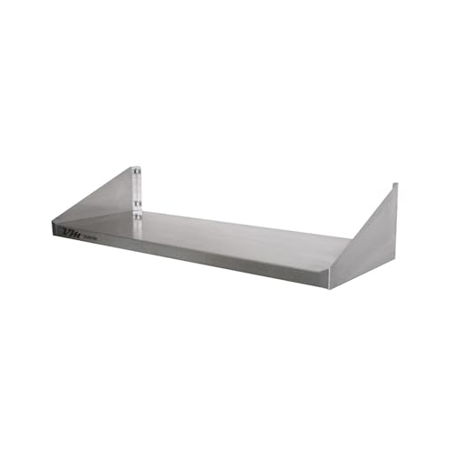 VM Europa - Edelstahl Wandbord - Maße 120 x 20 cm - Einfach Montierbar - AISI 430 Legierung - Wandregal Küchenregal Gastro Edelstahlregal Wandablage Gewürzregal Hängebord Gastronomie von VM Europa