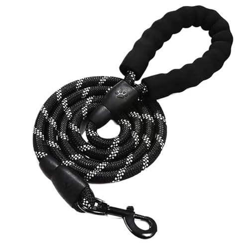 Hundeleine Starke Hundeleine Haustierleinen Reflektierende Leine for große kleine mittelgroße Hundeleine Drag Pull Tow Golden Retriever(Black,0.8cm 3M) von VMDVBNA