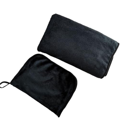 VMDVBNA kühlende Decke Klimaanlage Multifunktionale Reiseaufbewahrung Doppelseitige Samtdecke Tragbare Flugzeugdecke Decke(Black) von VMDVBNA