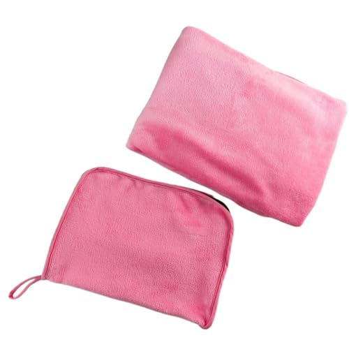 VMDVBNA kühlende Decke Klimaanlage Multifunktionale Reiseaufbewahrung Doppelseitige Samtdecke Tragbare Flugzeugdecke Decke(Pink) von VMDVBNA