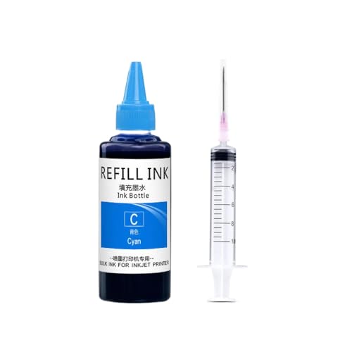 VMHPMLGV 100 ml Pigment Tinte Nachfüllung kompatibel mit 950 951 932 933 952 953 954 955 956 957 711 960 8100 8620 7610 7510 T120 T520 7740 8210 8710 Druckermodelle(Cyan) von VMHPMLGV