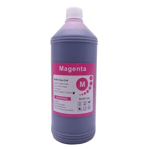 VMHPMLGV 1000 ml 1000g Liter Bk C M y Farbstoffbasis Tintenfeinds -Kit kompatibel mit Tintenstrahldrucker Ersatztinte(Light Cyan 1000ML) von VMHPMLGV
