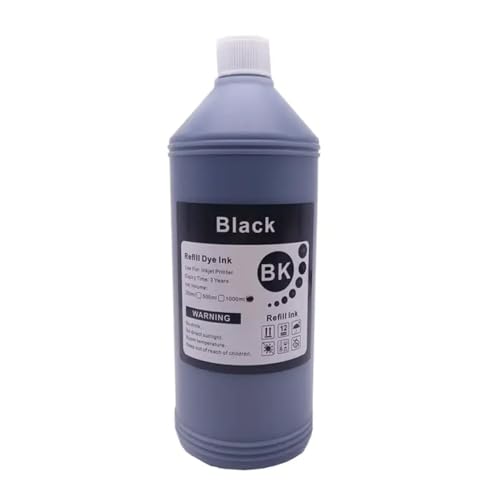 VMHPMLGV 1000 ml 1000g Liter Bk C M y Farbstoffbasis Tintenfeinds -Kit kompatibel mit Tintenstrahldrucker Ersatztinte(Light Magenta 1000ML) von VMHPMLGV