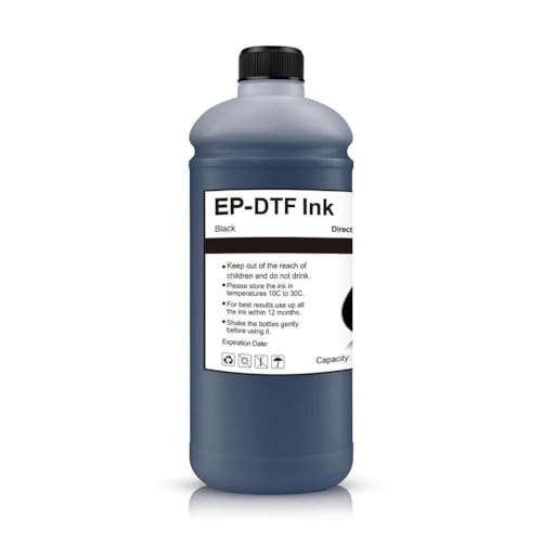 VMHPMLGV 1000 ml DTF Tinte Set kompatibel mit Direkttransferfilm Kompatibel mit i3200 L1800 L800 L805 Drucker Pet Film Heat Transfer Tinte(BK) von VMHPMLGV