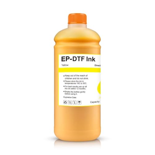 VMHPMLGV 1000 ml DTF Tinte Set kompatibel mit Direkttransferfilm Kompatibel mit i3200 L1800 L800 L805 Drucker Pet Film Heat Transfer Tinte(Y) von VMHPMLGV