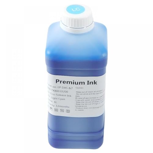 VMHPMLGV 1000 ml Öko-Lösungsmittel-Tinte kompatibel mit Roland Mimaki Mutoh XP600 TX800 4720 I3200 5113 DX10 DX5 DX6 DX7 PINTHEAD Kompatibel mit den Gebrauch im Freien(LC) von VMHPMLGV