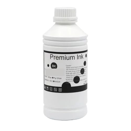 VMHPMLGV 1000 ml kompatible Tinte Kompatibel mit IPF831 IPF825 IPF771 IPF750 TM5300 TM5200 Drucker(BK Dye Ink 1000ML) von VMHPMLGV
